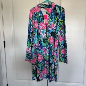 Lilly Pulitzer Pink and Blue Long Sleeve Sundress